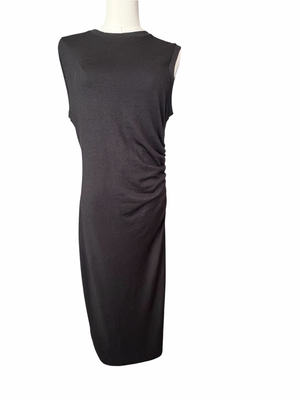 V Vince Sleeveless Gathered-Waist Dress